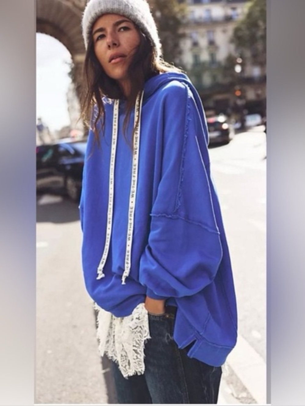 Free People we the Free We Hoodie Casual Oversized Layering Cozy Logo large NWT